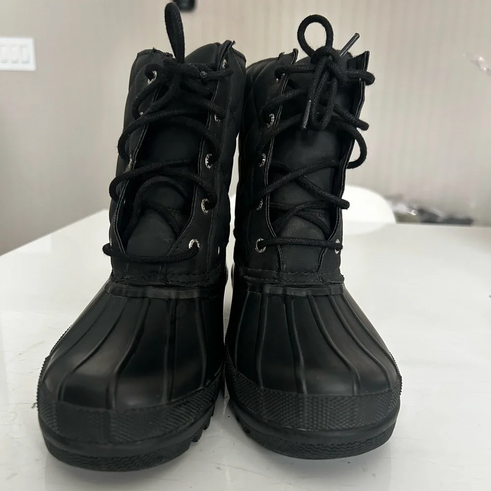 Sperry Black Quilted Waterproof Winter Boots Women’s Size 7 Snow Rain